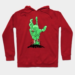 Creepy Zombie Cartoon Hand Rising from the Grave Hoodie